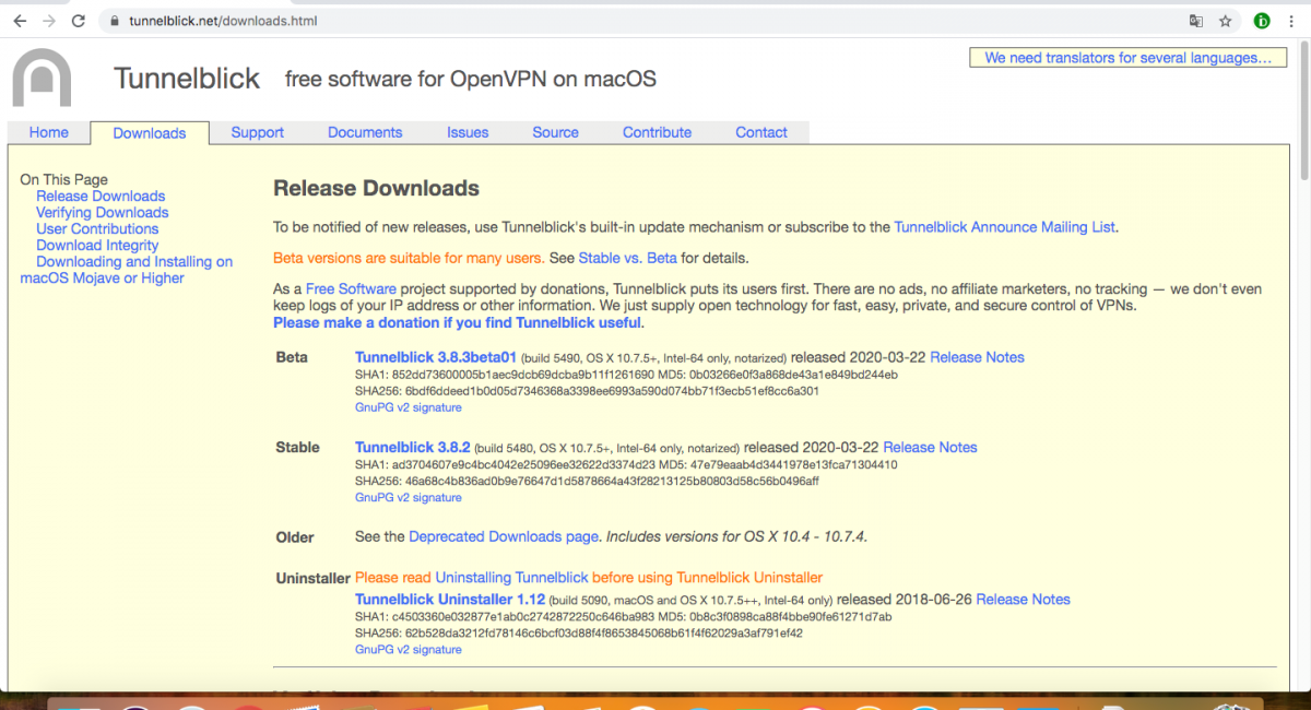 Configuración de OpenVPN en un equipo Mac